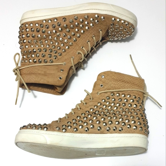 Jeffrey Campbell Shoes - Jeffrey Campbell AUS10 tan leather hitop sneakers